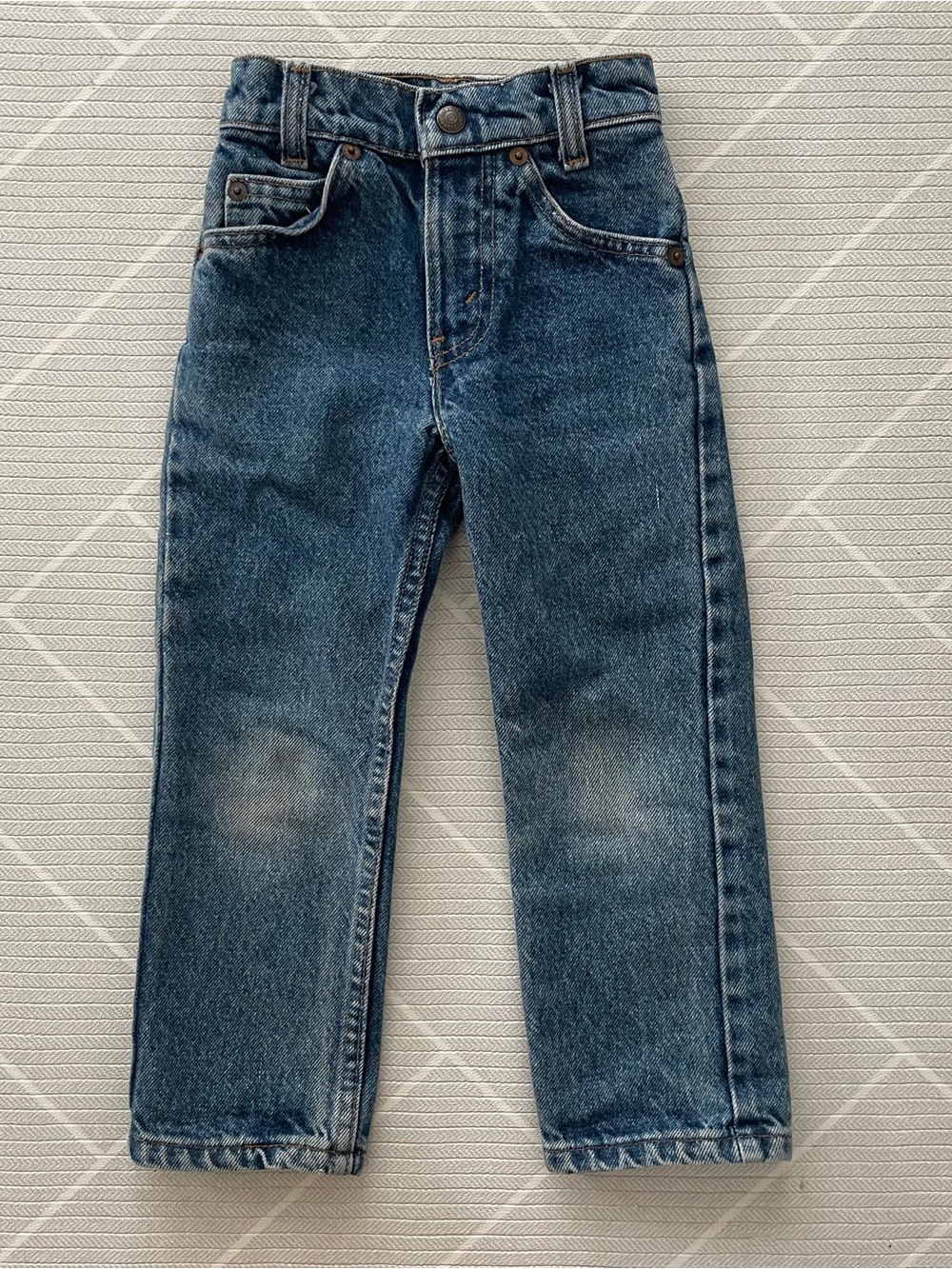 VTG)Levi's Made in USA Orange Tab Dark Blue Straight Leg Jeans Boy’s Size Slim 5